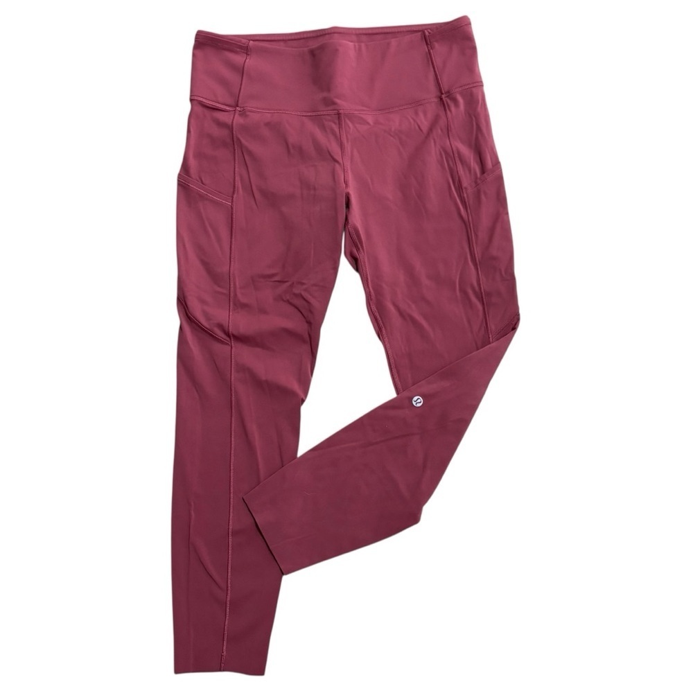 Lululemon Fast And Free High Rise Tight 25" Brushed Nulux Mulled Wine Size 10